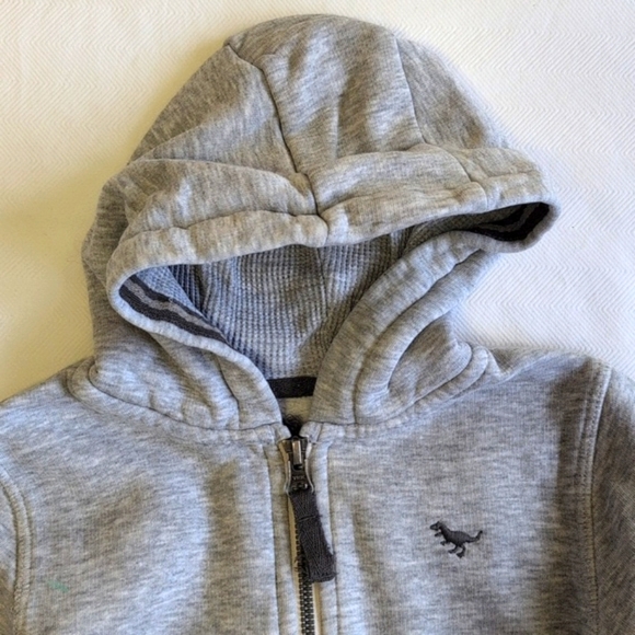 next uk comfy neutral gray zip-up hoodie sweatshirt 12-18 months baby boy - Picture 2 of 5